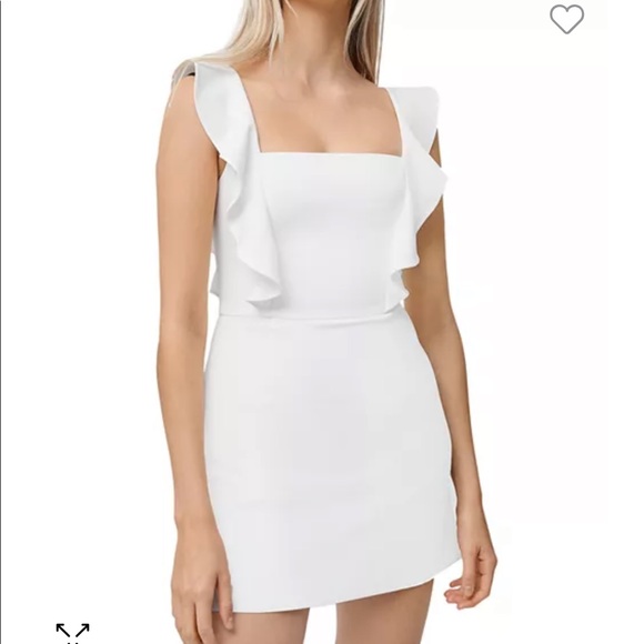 White Ruffle French Connection Dress - Picture 2 of 8